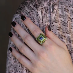 Brooke Gregson ALBERS ENAMEL TANZANITE EMERALD RING Best Sale