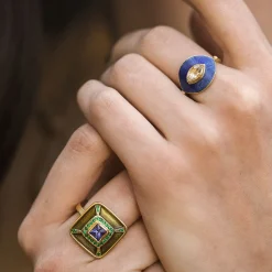 Brooke Gregson ALBERS ENAMEL TANZANITE EMERALD RING Best Sale