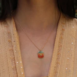 Brooke Gregson Alphabet Sunrise Enamel Letter Necklace (Small) Flash Sale