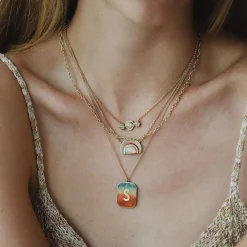 Brooke Gregson Alphabet Sunrise Enamel Letter Necklace Cheap