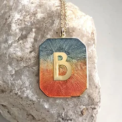 Brooke Gregson Alphabet Sunrise Enamel Letter Necklace Cheap