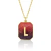 Brooke Gregson Alphabet Sunset Enamel Letter Necklace (Small) Store