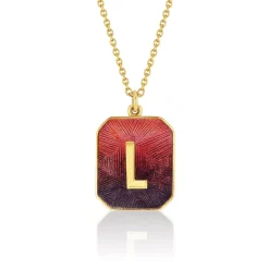 Brooke Gregson Alphabet Sunset Enamel Letter Necklace (Small) Store
