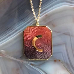 Brooke Gregson Alphabet Sunset Enamel Letter Necklace Online