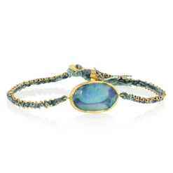 Brooke Gregson BOULDER OPAL ELLIPSE SILK GOLD BRACELET Cheap