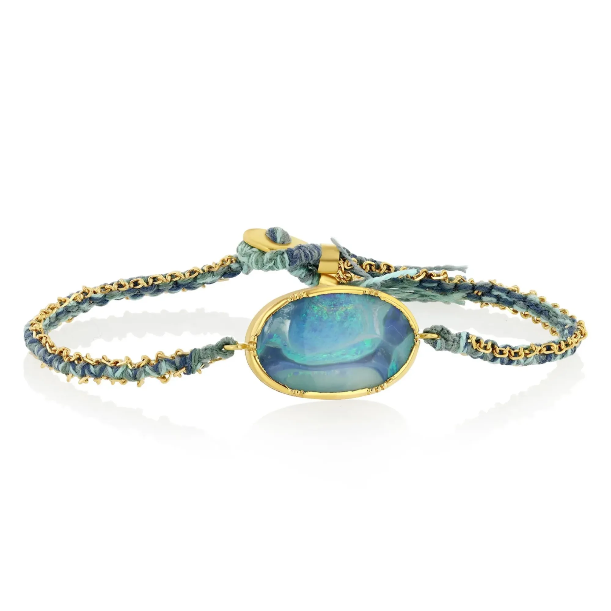 Brooke Gregson BOULDER OPAL ELLIPSE SILK GOLD BRACELET Cheap