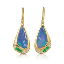 Brooke Gregson BUTTERFLY WING OPAL EMERALD HALO EARRINGS Sale