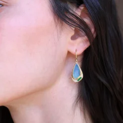 Brooke Gregson BUTTERFLY WING OPAL EMERALD HALO EARRINGS Sale