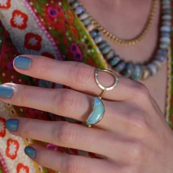 Brooke Gregson CRESCENT MOON BOULDER OPAL RING New
