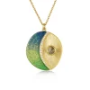 Brooke Gregson Crescent Moon Enamel Diamond Necklace Fashion