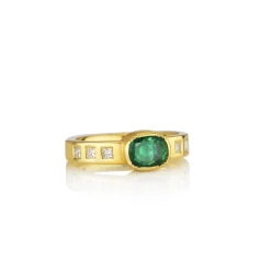 Brooke Gregson DIAMOND BAND EMERALD RING New