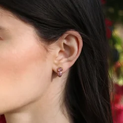 Brooke Gregson DOUBLE ORBIT SAPPHIRE GARNET EARRINGS New