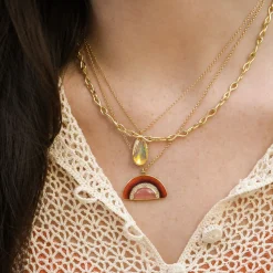 Brooke Gregson ELLIPSE HALO FIRE OPAL NECKLACE Shop