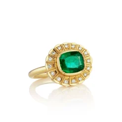 Brooke Gregson EMERALD DIAMOND CROWN RING Store