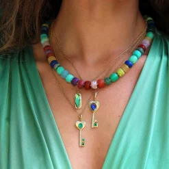 Brooke Gregson Emerald Diamond Key Necklace Flash Sale