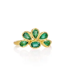 Brooke Gregson EMERALD FLOWER RING Sale