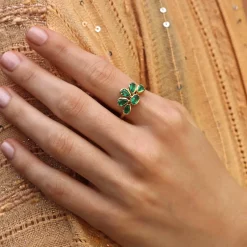 Brooke Gregson EMERALD FLOWER RING Sale