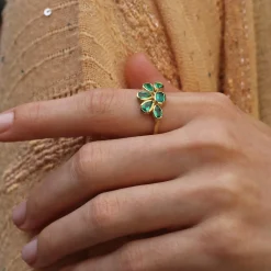 Brooke Gregson EMERALD FLOWER RING Sale