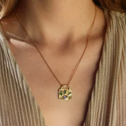 Brooke Gregson EMERALD SAPPHIRE LOCK NECKLACE Sale