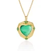 Brooke Gregson ENGRAVED CHRYSOPRASE HEART NECKLACE Clearance