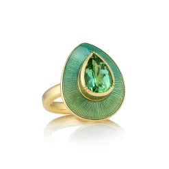 Brooke Gregson Green TOURMALINE Enamel Raindrop RING Cheap