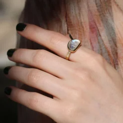 Brooke Gregson HALF MOON MOONSTONE DIAMOND BAND RING Sale