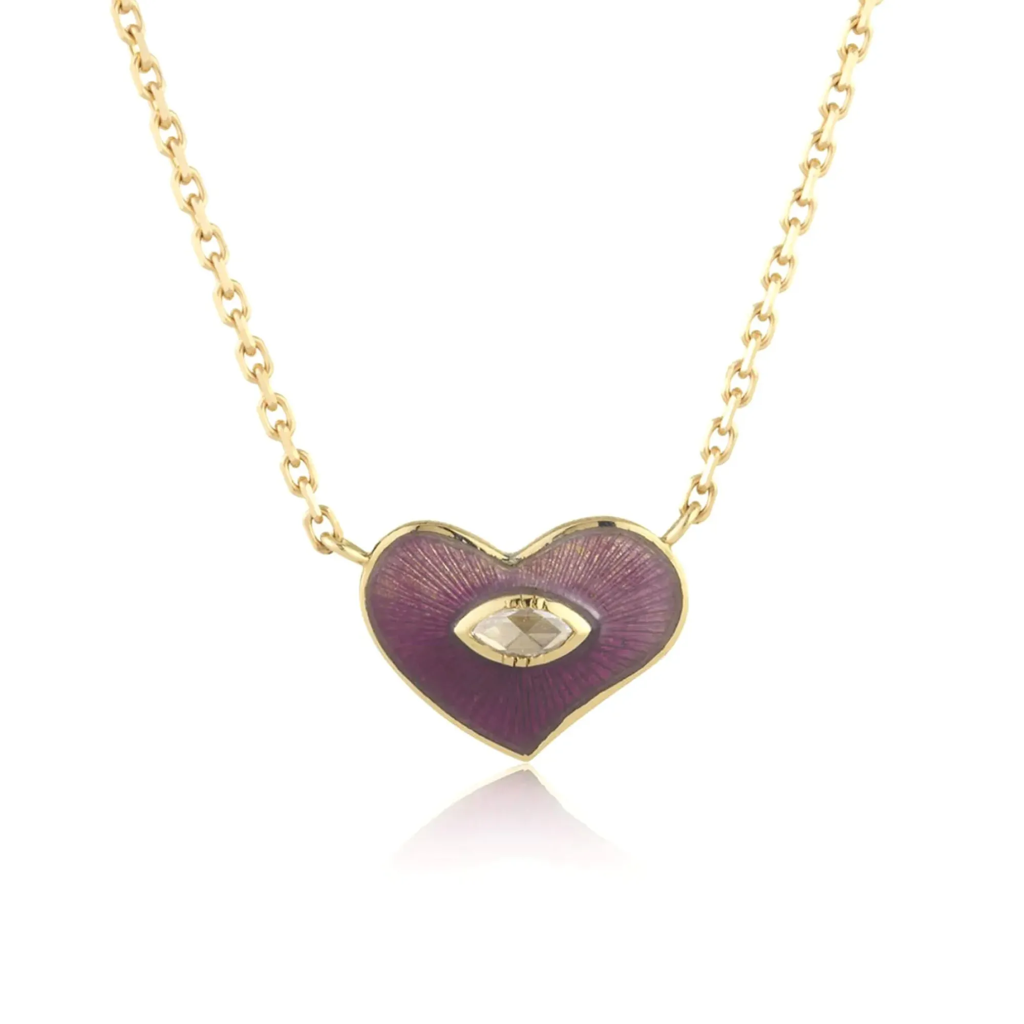 Brooke Gregson HEART GRAPE ENAMEL DIAMOND NECKLACE Cheap