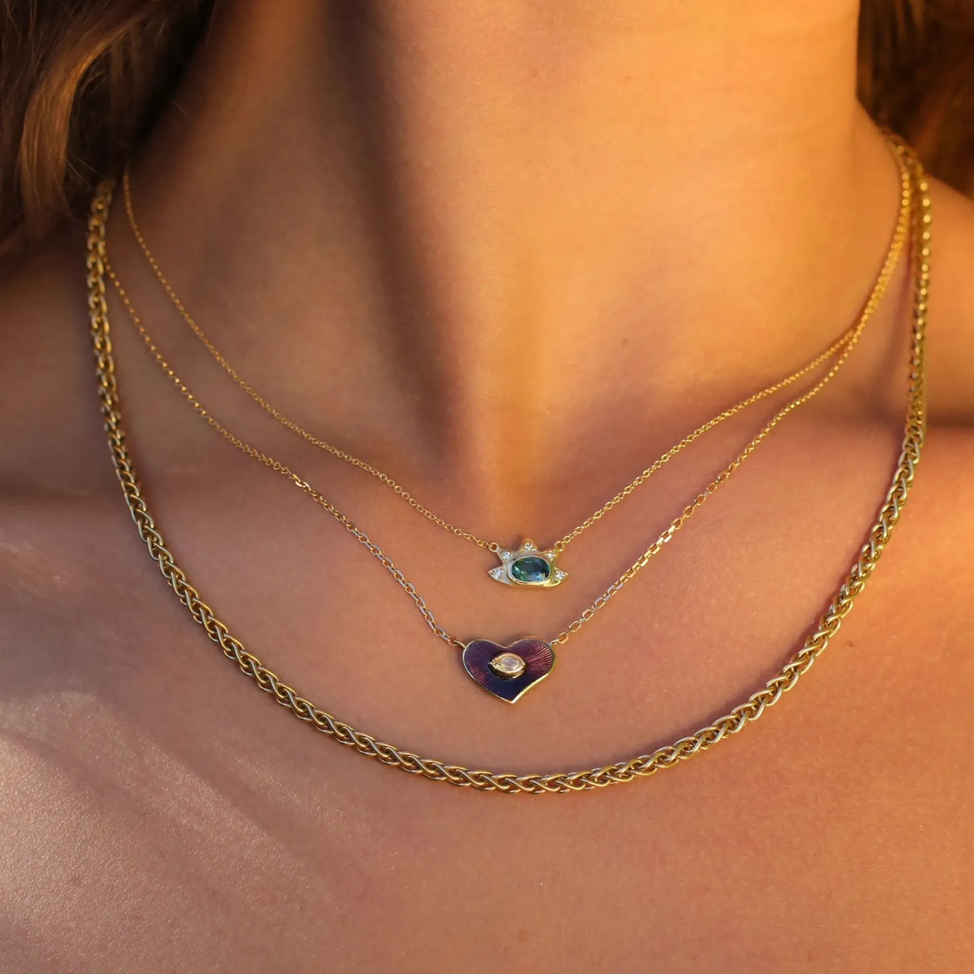 Brooke Gregson HEART GRAPE ENAMEL DIAMOND NECKLACE Cheap