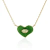 Brooke Gregson HEART GREEN ENAMEL DIAMOND NECKLACE Clearance