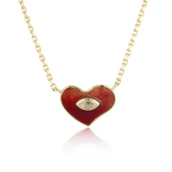 Brooke Gregson HEART RED ENAMEL DIAMOND NECKLACE Cheap
