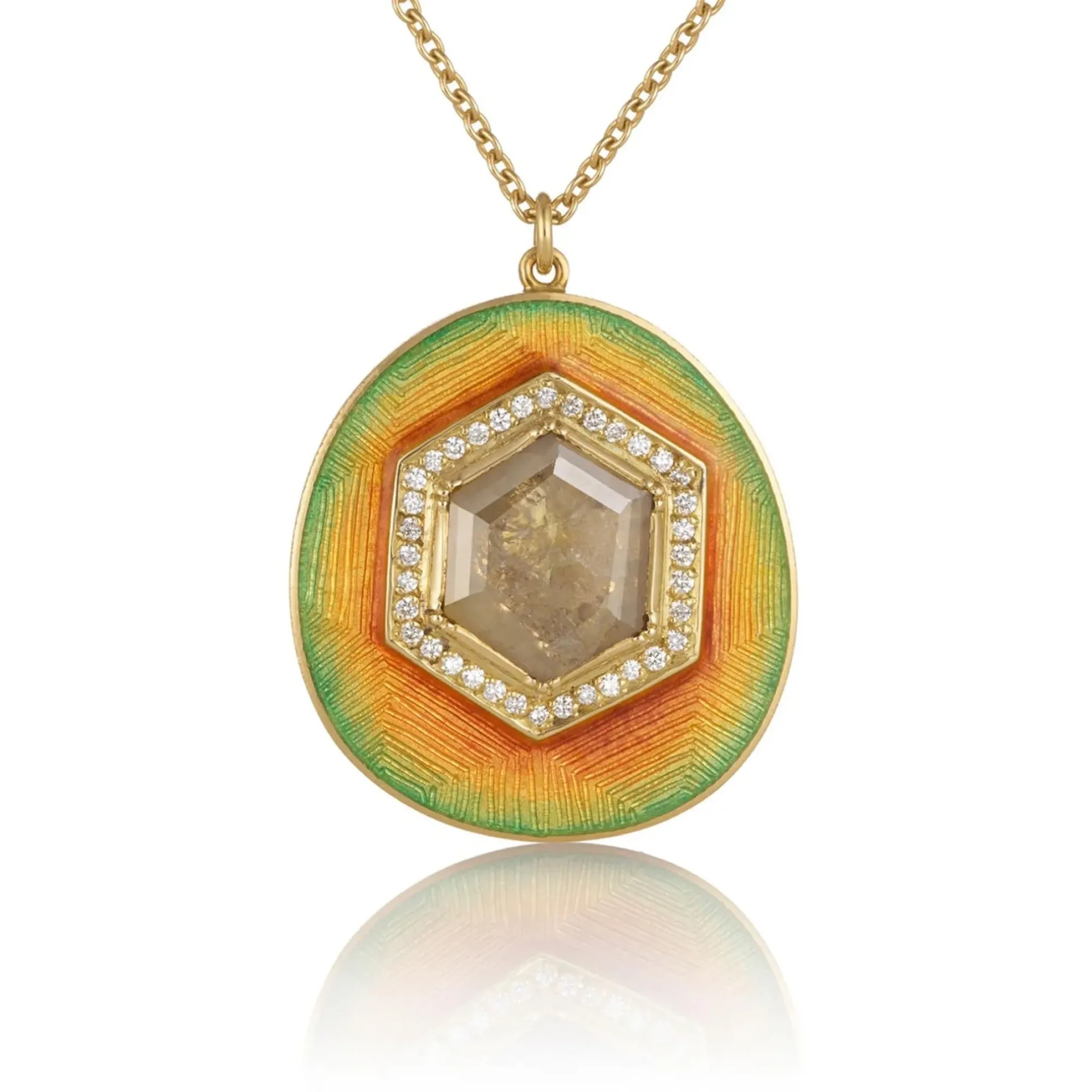 Brooke Gregson MANDALA DIAMOND ENAMEL NECKLACE Online