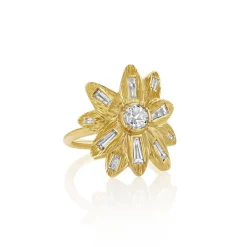 Brooke Gregson MANDALA ENGRAVED DIAMOND FLOWER RING Store