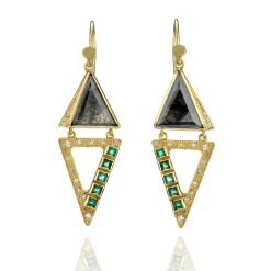 Brooke Gregson Nefertiti Diamond Emerald Earrings Fashion