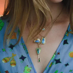 Brooke Gregson OPAL DIAMOND LOCK NECKLACE Best Sale