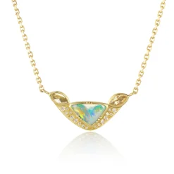 Brooke Gregson ORBIT 3 OPAL DIAMOND HALO NECKLACE Fashion