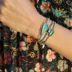 Brooke Gregson ORBIT TURQUOISE SILK SILVER BRACELET Cheap