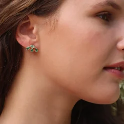 Brooke Gregson PAIRABA TOURMALINE EMERALD FLOWER EARRINGS Fashion