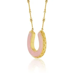 Brooke Gregson PINK OPAL HORSESHOE NECKLACE Clearance
