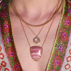 Brooke Gregson RHODOCHROSITE HALO DIAMOND NECKLACE Flash Sale