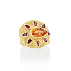 Brooke Gregson SUNSHINE MANDARIN GARNET RUBY ENGRAVED RING Sale