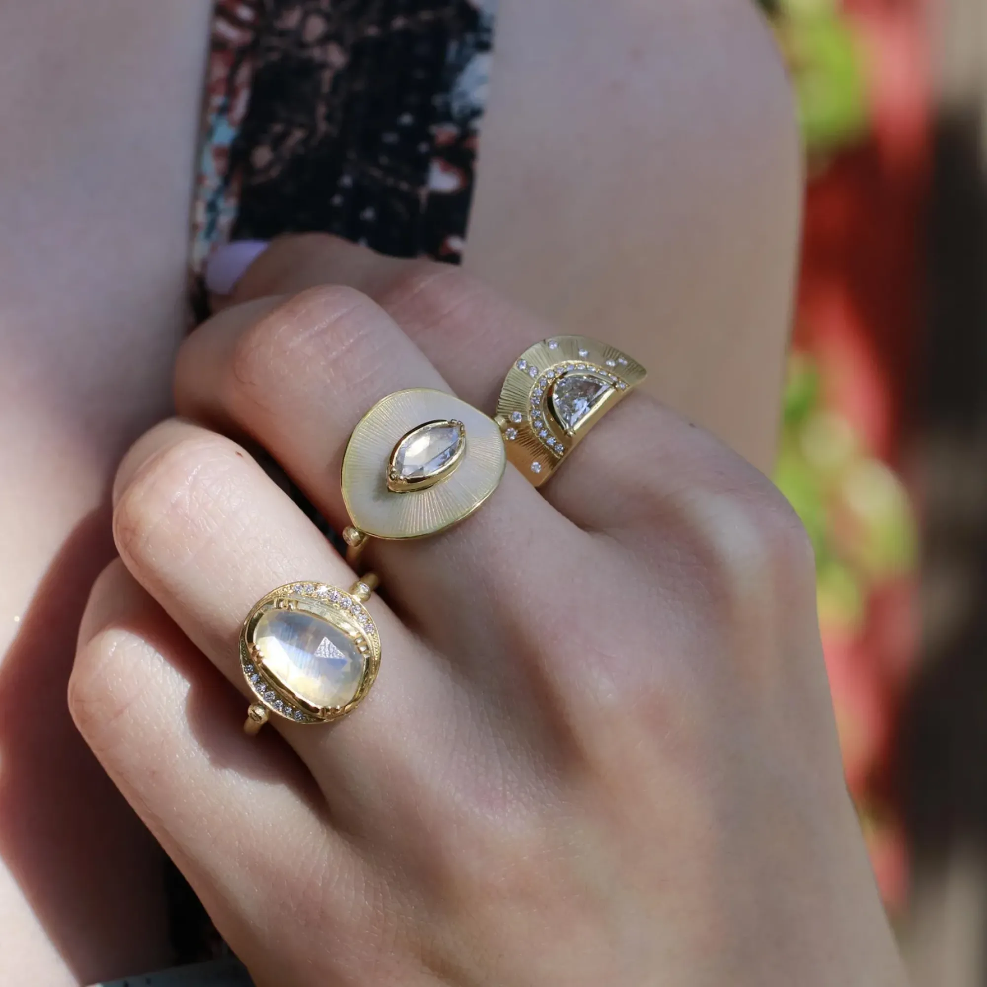Brooke Gregson TALISMAN DIAMOND CREAM ENAMEL RING Shop
