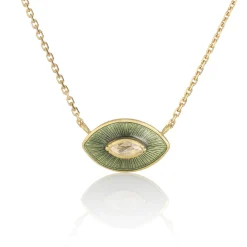 Brooke Gregson Talisman Olive Enamel Diamond Necklace Clearance