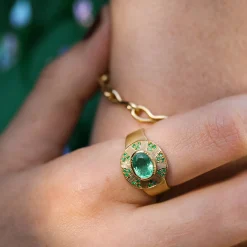 Brooke Gregson TALISMAN SHIELD EMERALD ENGRAVED RING Best