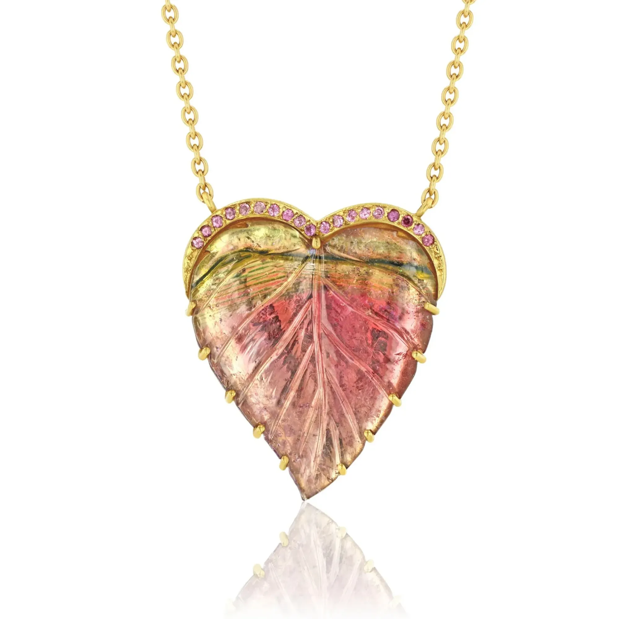Brooke Gregson TOURMALINE LEAF HEART NECKLACE Best