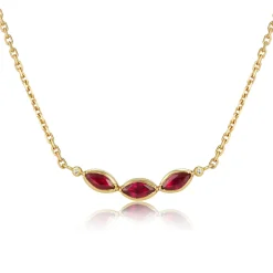 Brooke Gregson TRIPLE RUBY MARQUISE DIAMOND NECKLACE Clearance