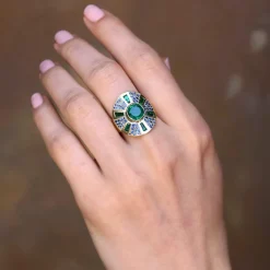 Brooke Gregson UTOPIA EMERALD SAPPHIRE SHIELD RING Discount